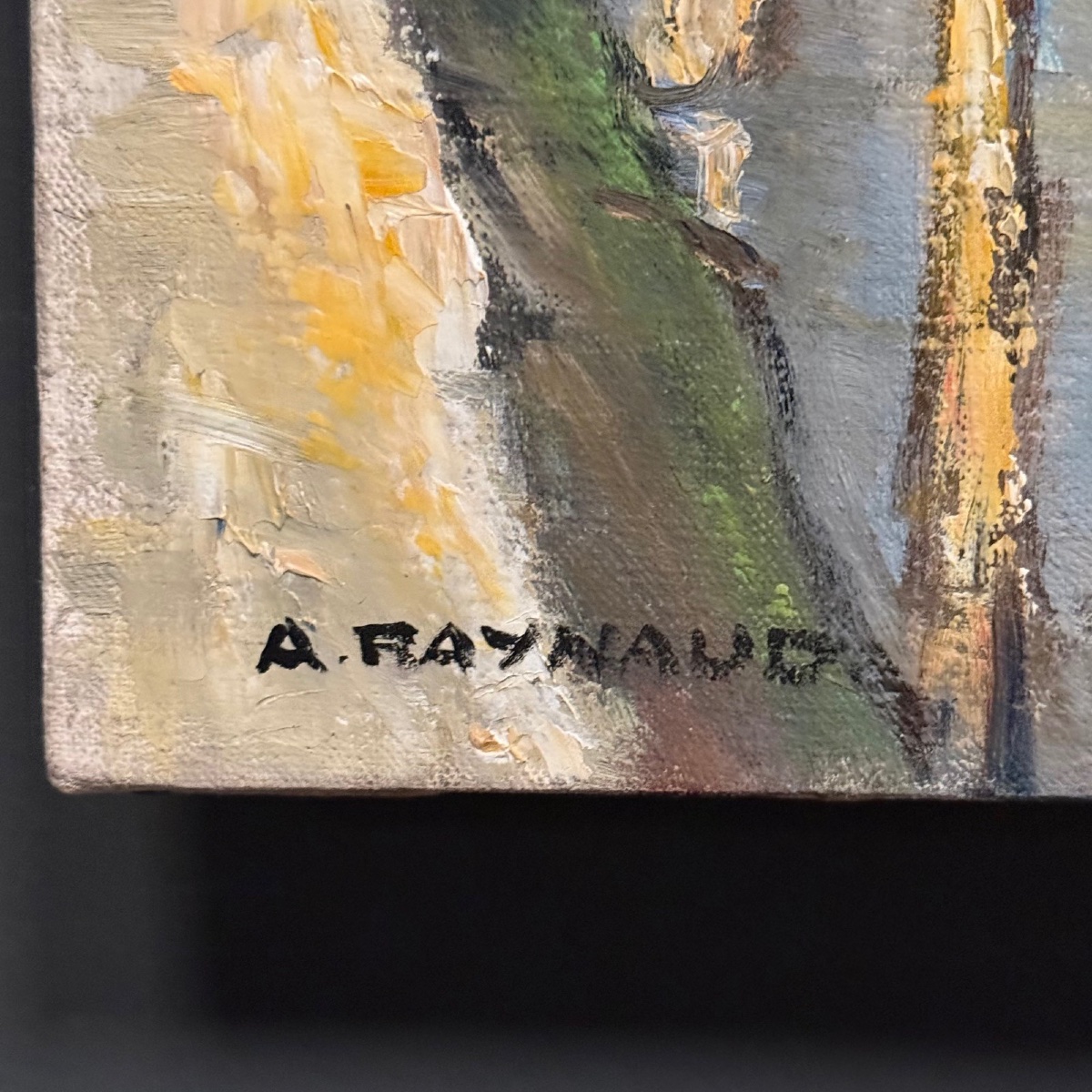Huile sur toile par A. Raynaud port de Saint-Seurin-d'Uzet-photo-4