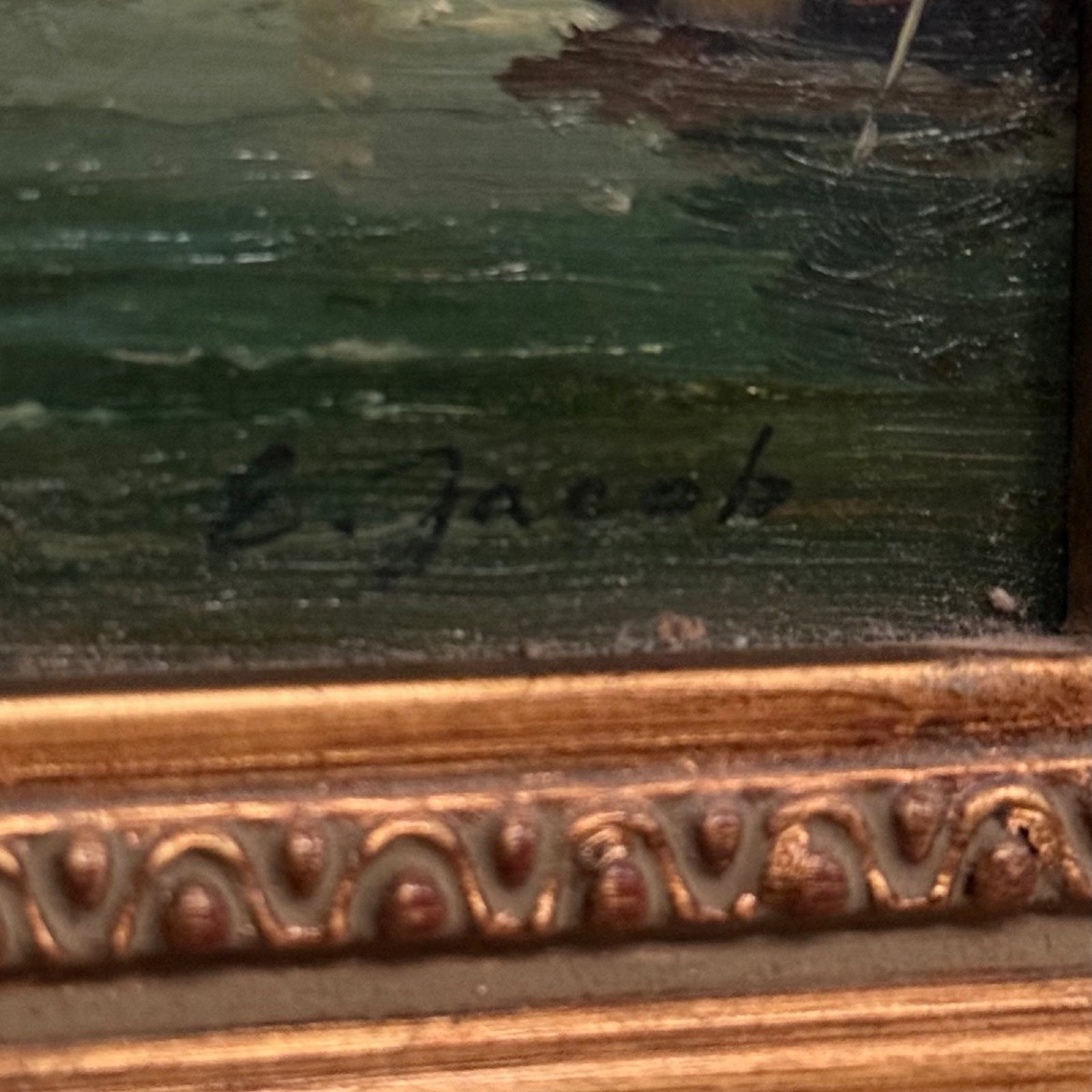Oil On Canvas, View Of Venice By E. Jacob, 20th Century -photo-6