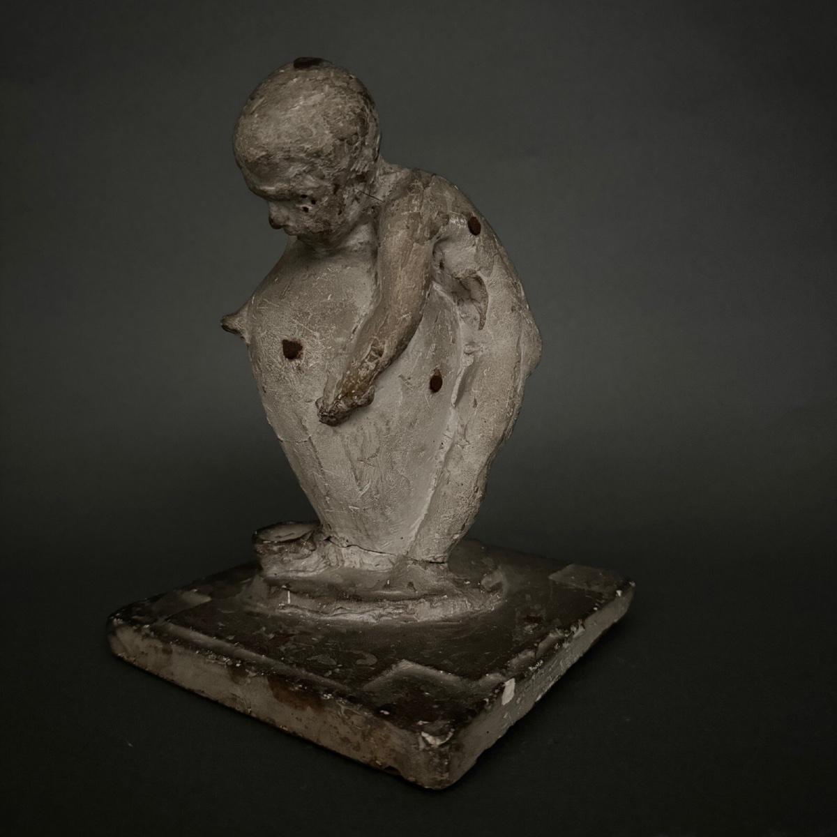 Studio Plaster Cast By Charles Filleul: Child Carrying An Amphora -photo-2