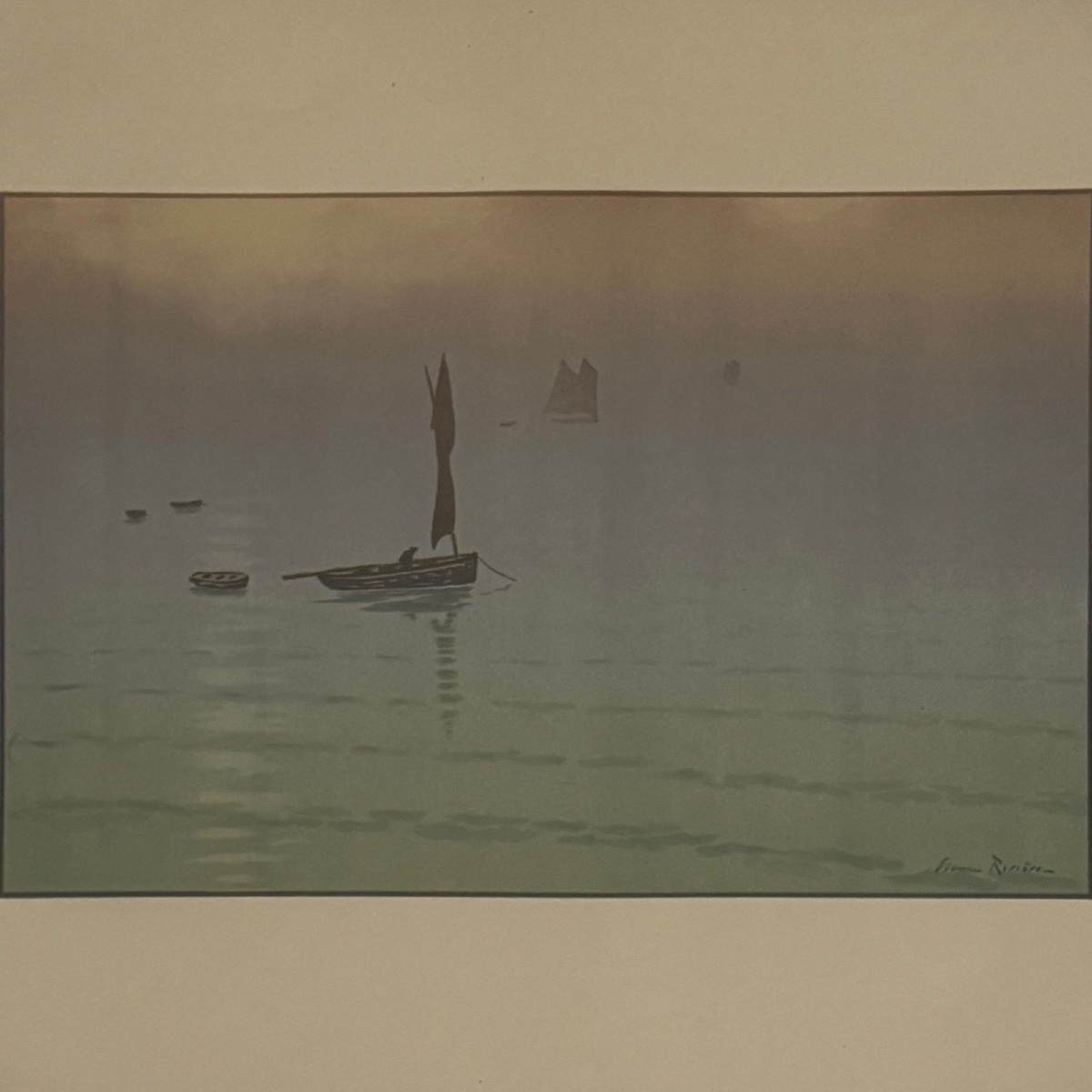 Lithographie par Henri Rivière Le Beau Pays de Bretagne - Brume en mer -photo-2