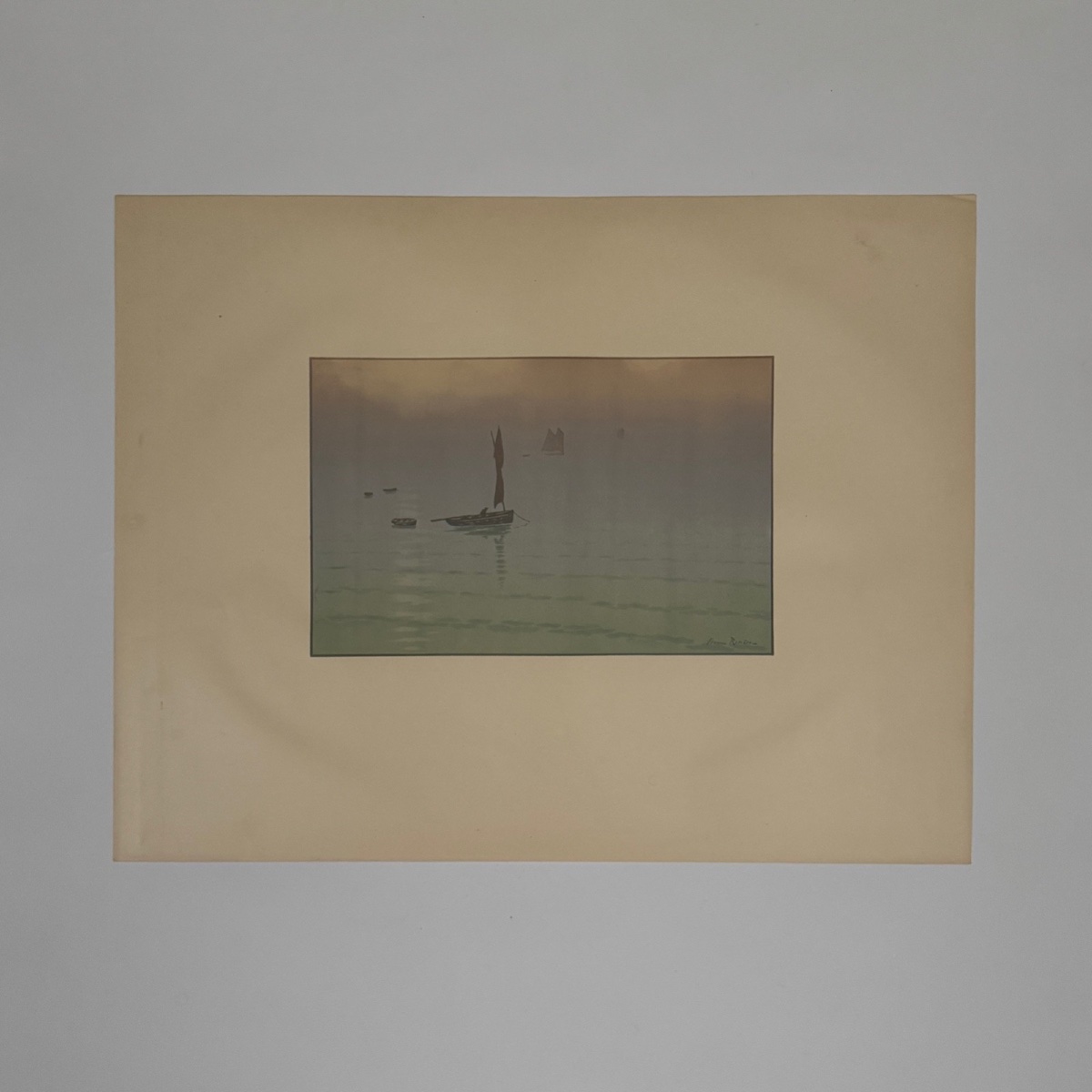 Lithographie par Henri Rivière Le Beau Pays de Bretagne - Brume en mer -photo-3