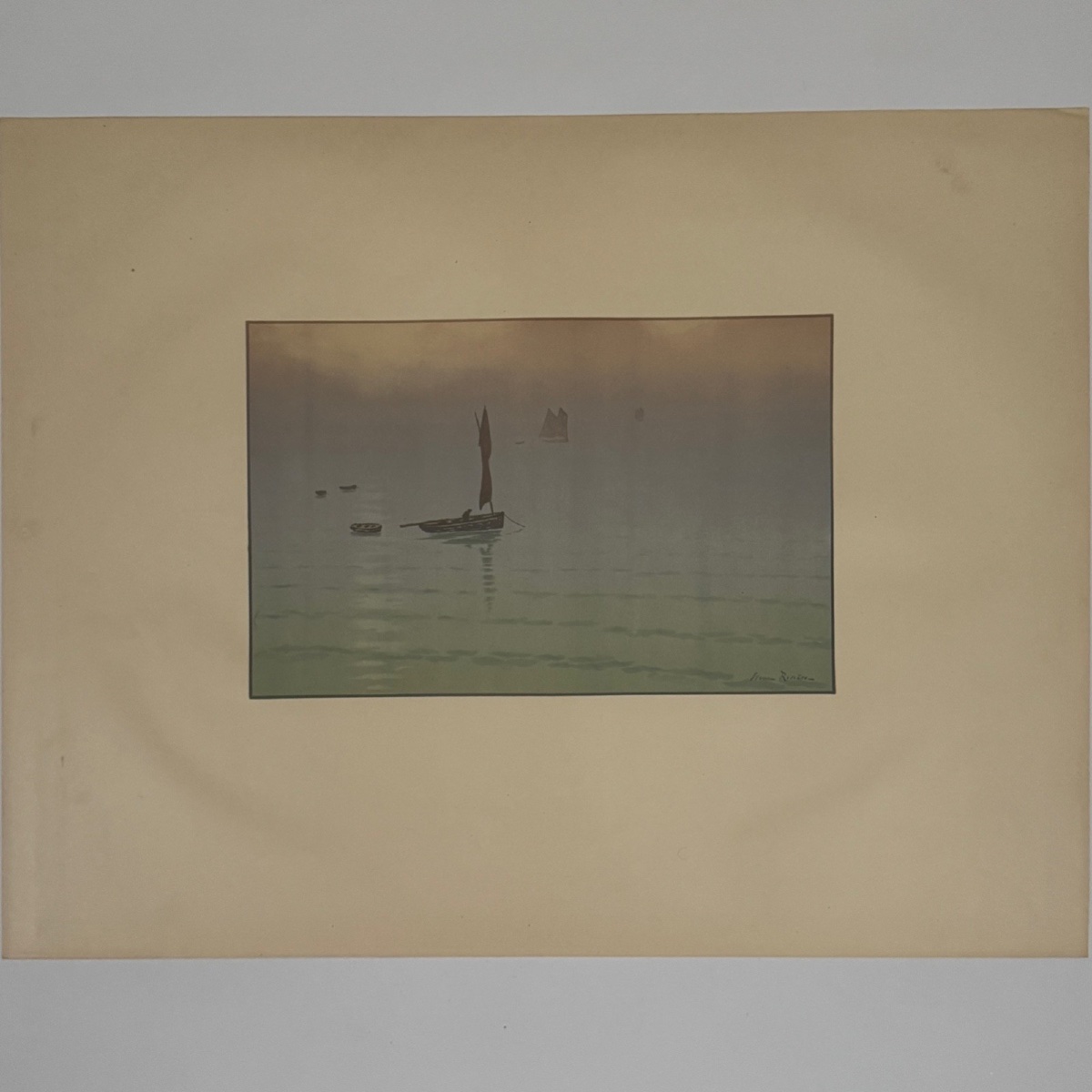 Lithographie par Henri Rivière Le Beau Pays de Bretagne - Brume en mer -photo-4