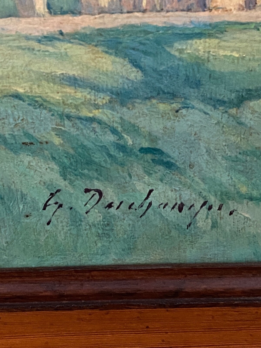 Oil On Panel, Landscape By G. Deschamps -photo-4