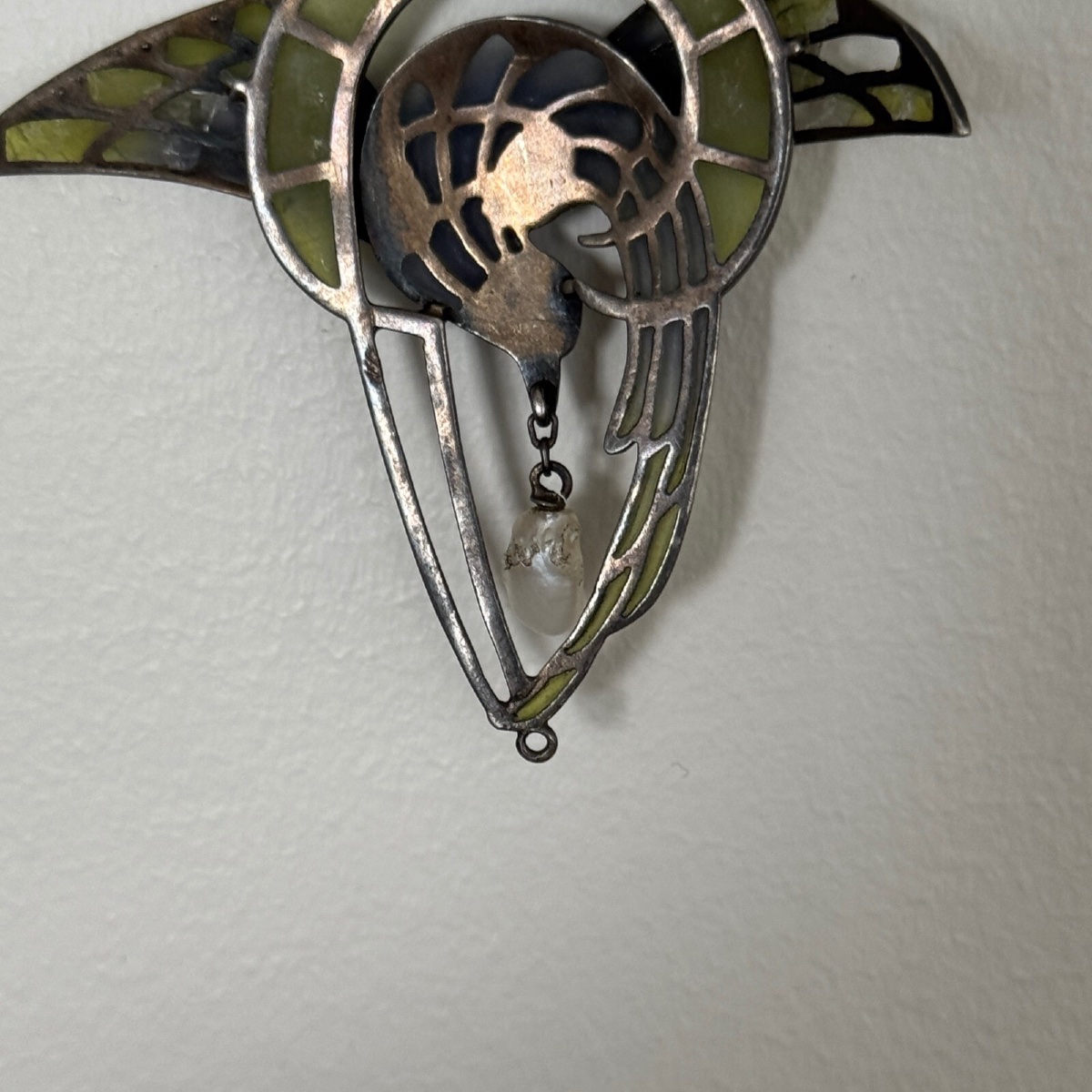 Decorative Brooch Featuring An Eagle Holding A Cultured Pearl, 1900, Art Nouveau -photo-4