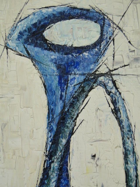 Oil On Canvas, Abstract Composition, 1960, Signed "dinness"-photo-5
