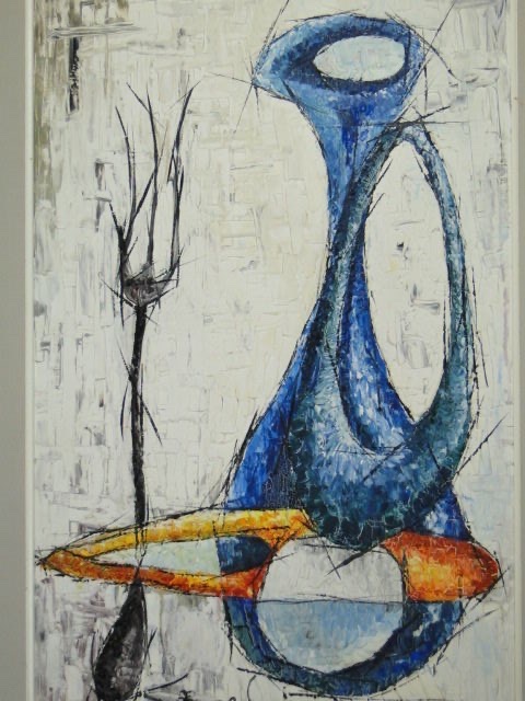 Oil On Canvas, Abstract Composition, 1960, Signed "dinness"