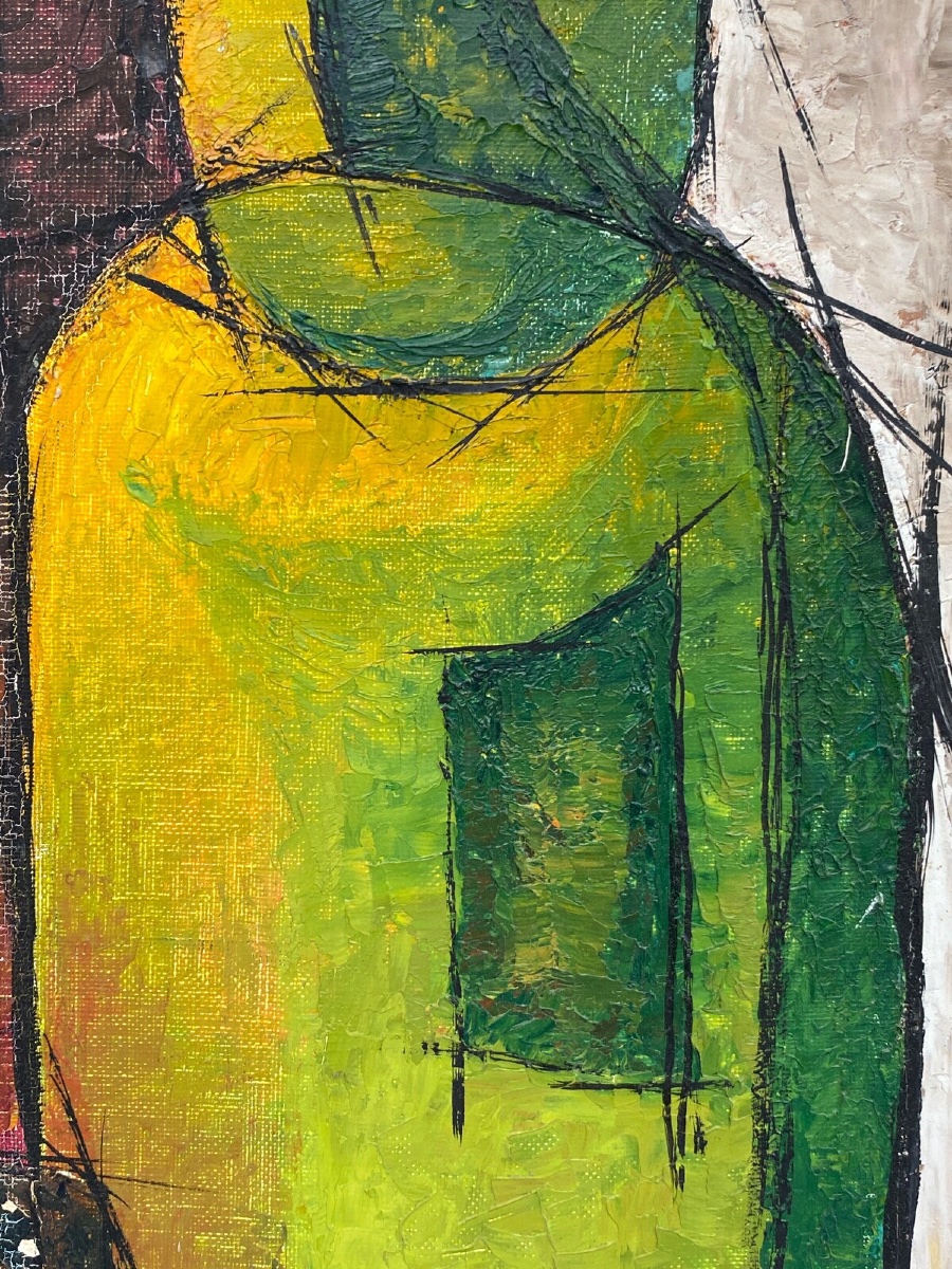 Oil On Panel, Signed Composition By Lione S. Bouteille, 1960-photo-6