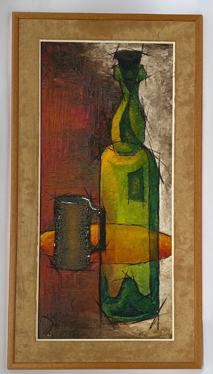 Oil On Panel, Signed Composition By Lione S. Bouteille, 1960