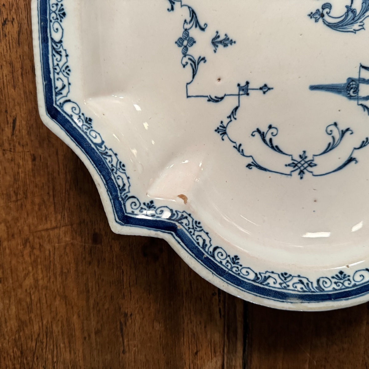 Oval Moustiers Earthenware Dish In Shades Of Blue -photo-1