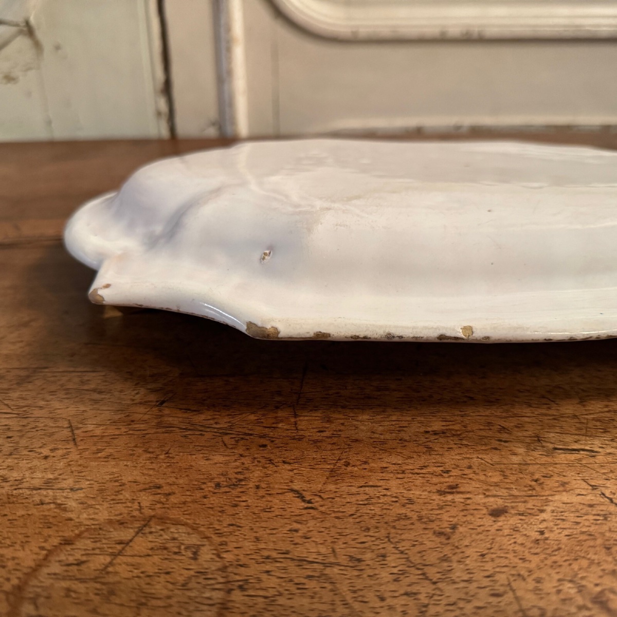 Oval Moustiers Earthenware Dish In Shades Of Blue -photo-2