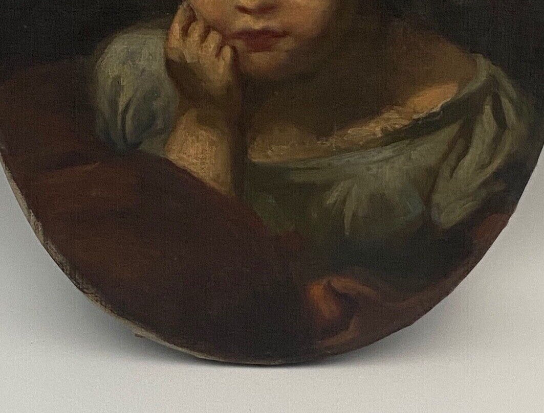 18th-century Oval Oil-on-canvas Portrait Of A Child -photo-1
