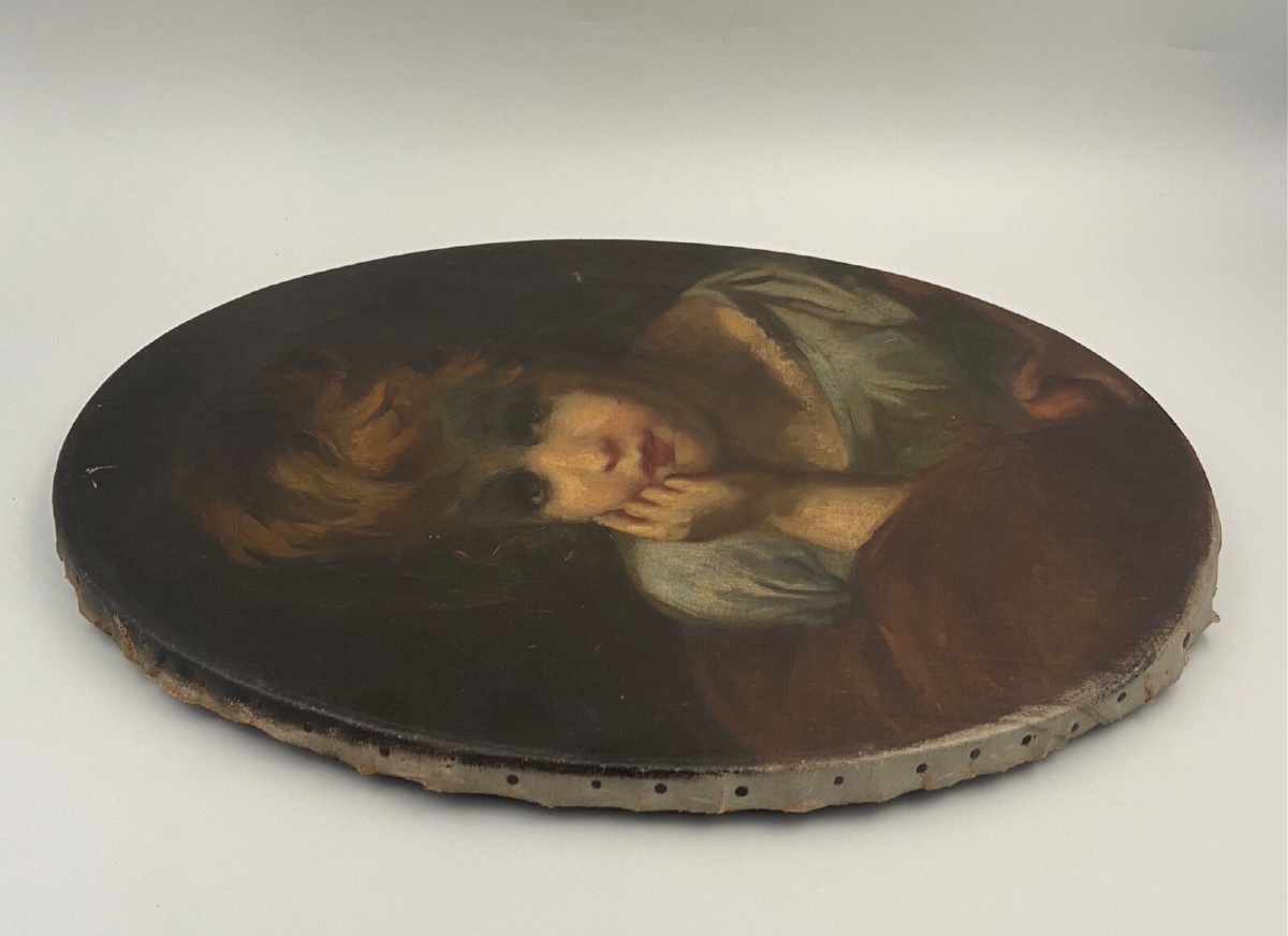 18th-century Oval Oil-on-canvas Portrait Of A Child -photo-3