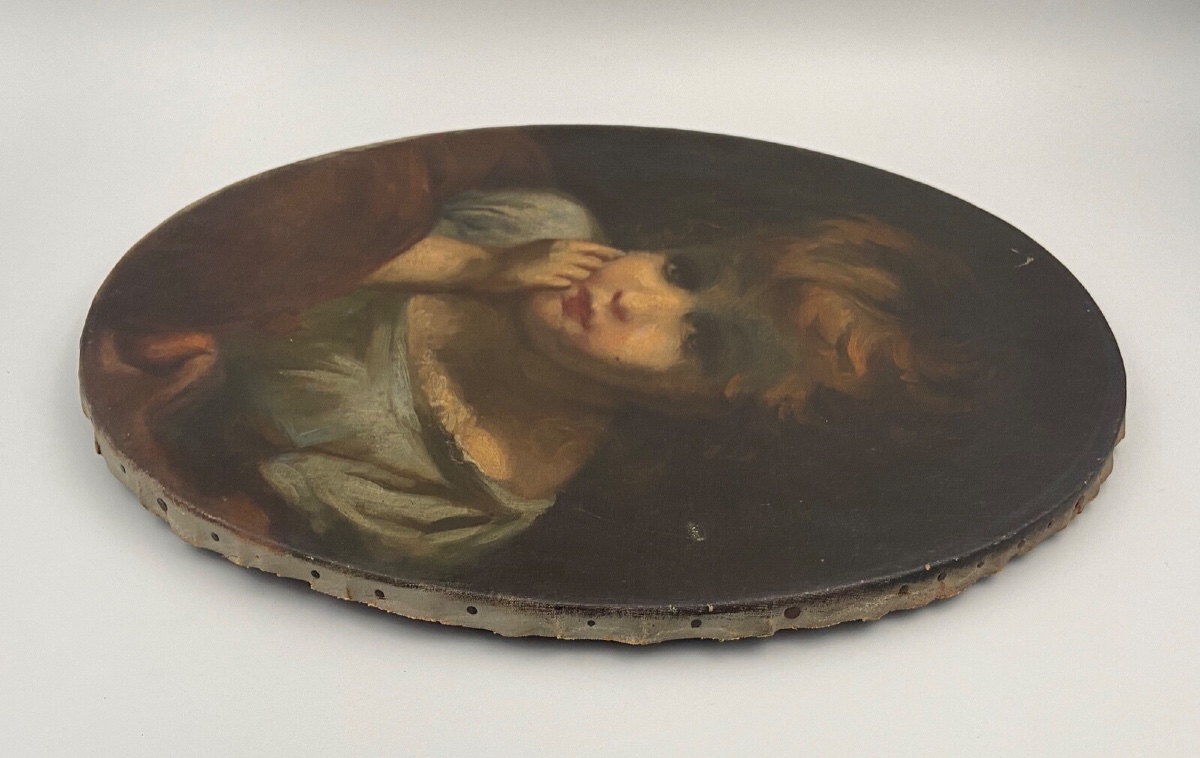 18th-century Oval Oil-on-canvas Portrait Of A Child -photo-4
