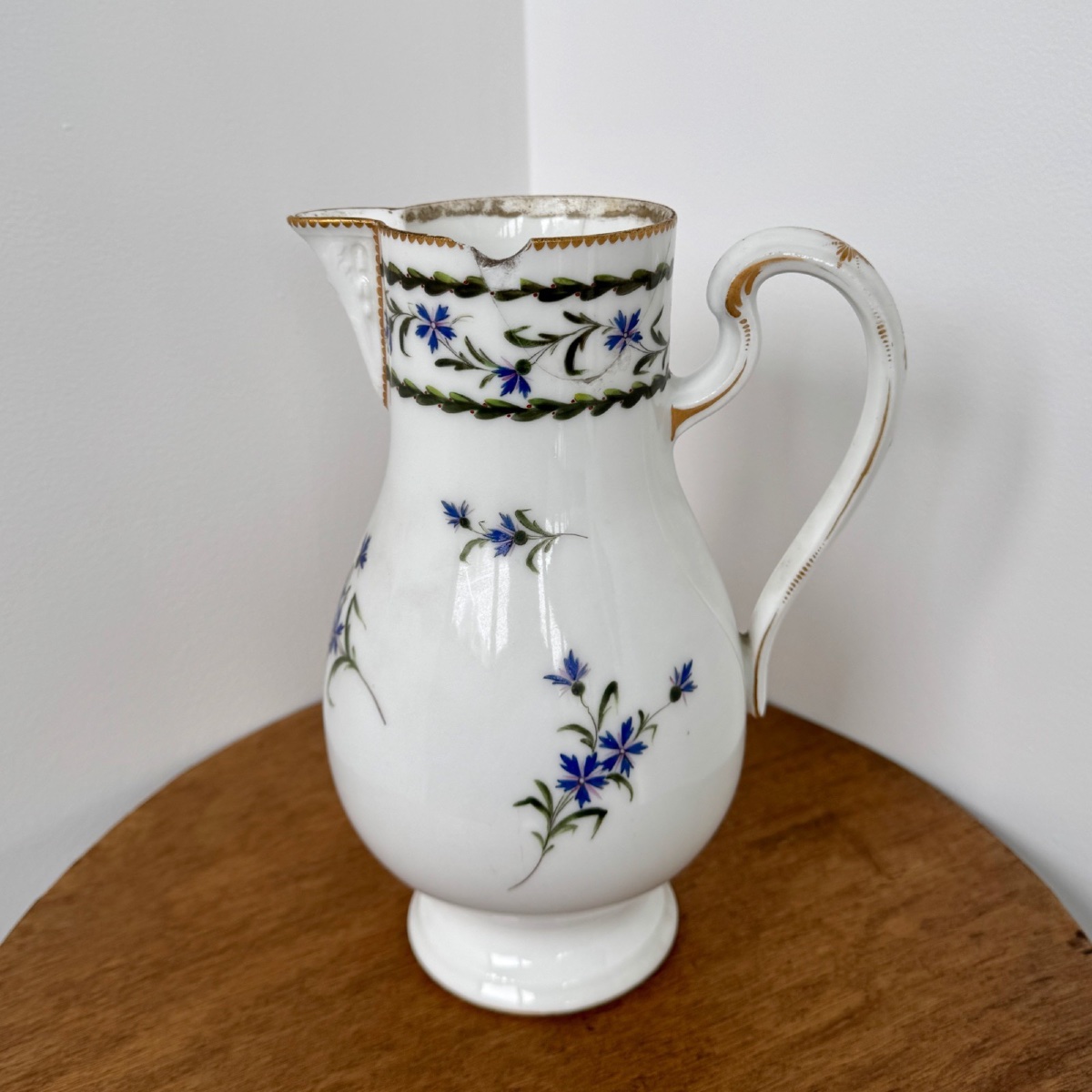 Pichet verseuse en porcelaine décor au barbeau XVIIIe -photo-2