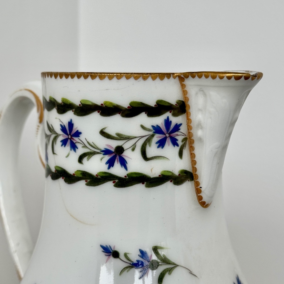 Pichet verseuse en porcelaine décor au barbeau XVIIIe -photo-1
