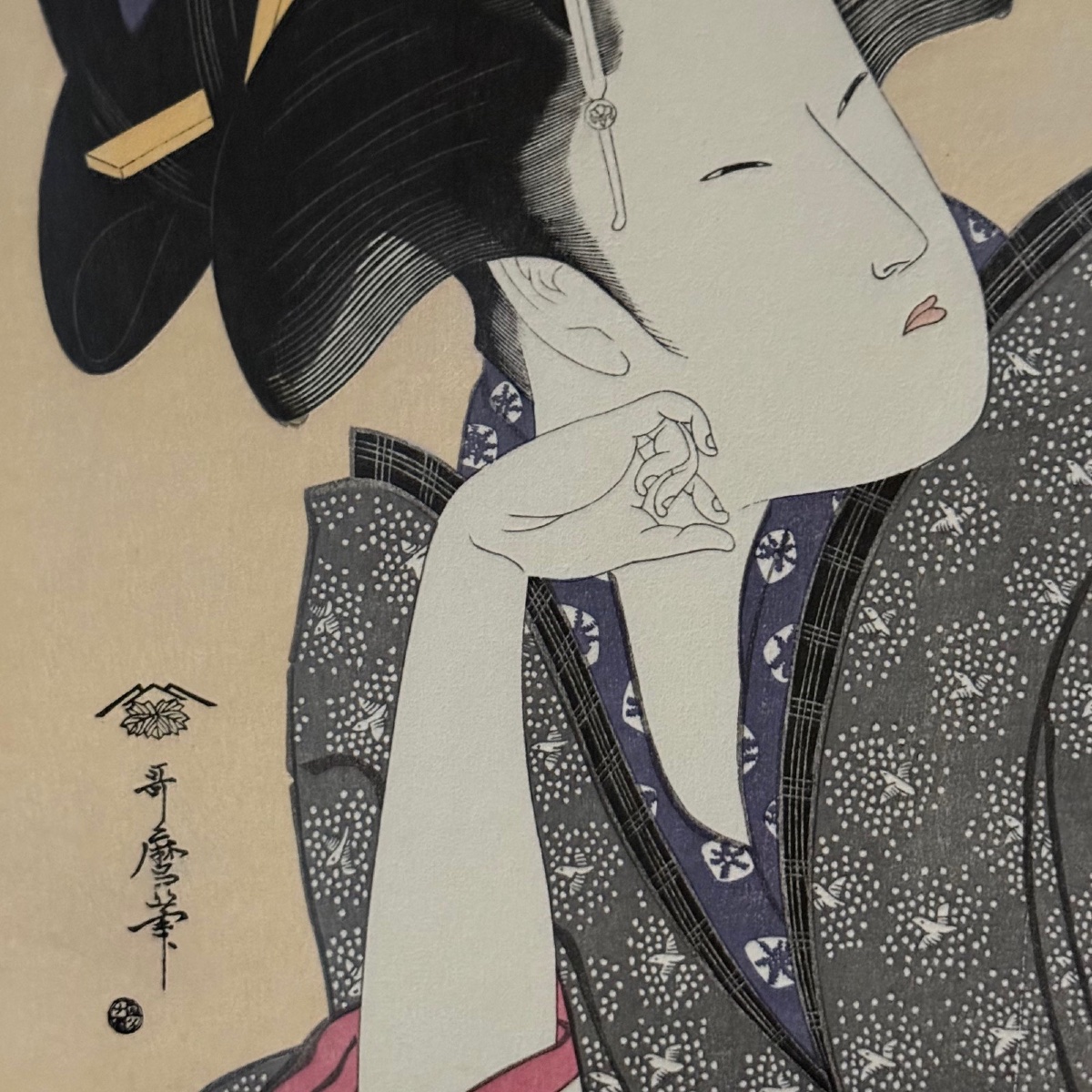 Japanese Color Woodblock Print By Tadasu Watanabe, 1988 -photo-1