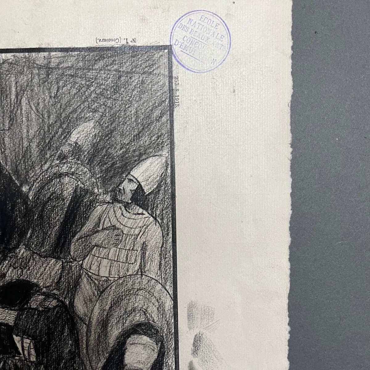 Dessin Beaux-Arts 1920 Berger Lheureux dit Biloul scène orientale -photo-4