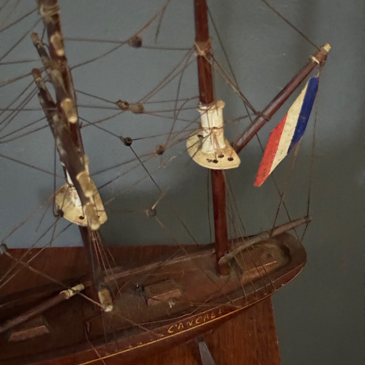 Maquette de bateau français trois-mâts XIXe Cancale-photo-1