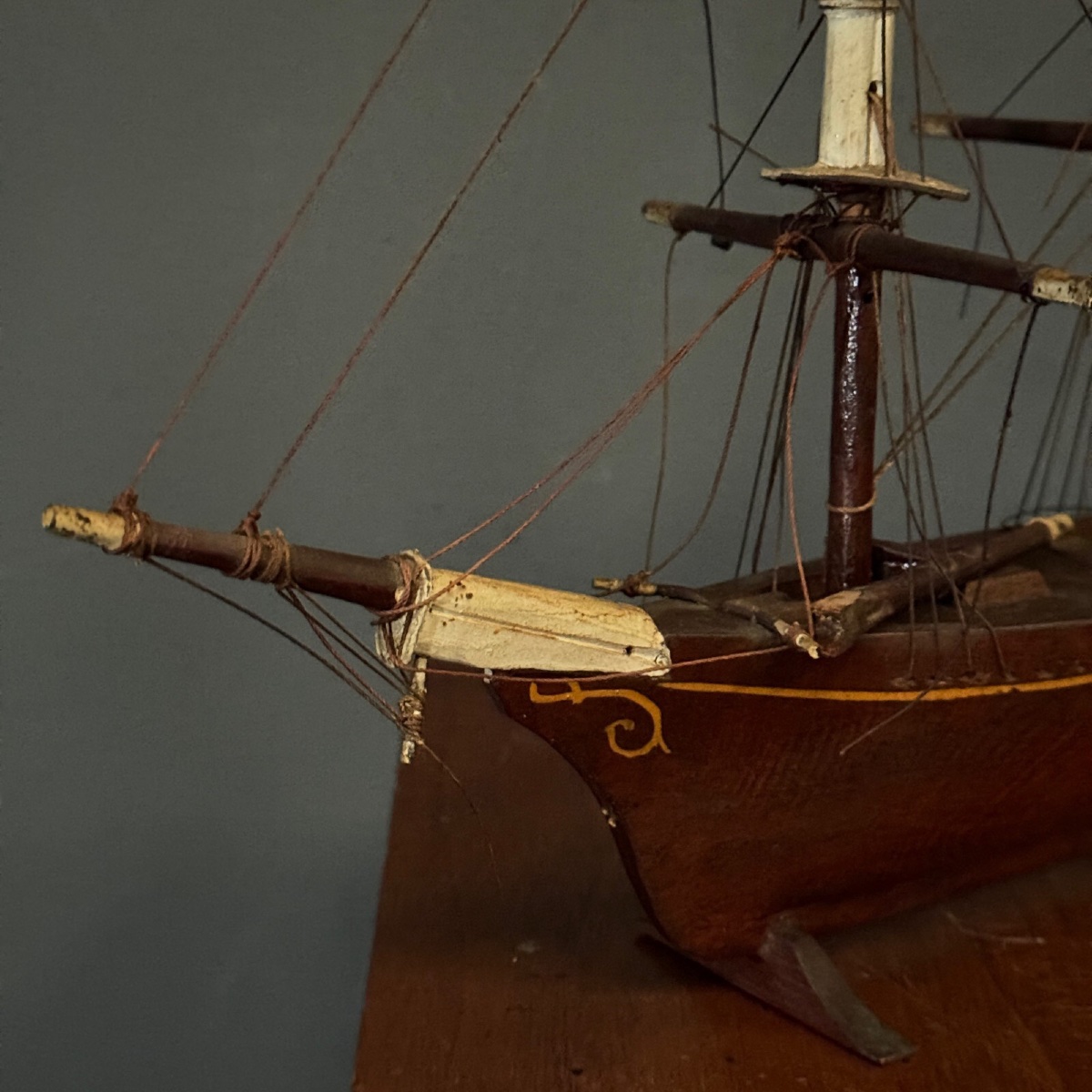 Maquette de bateau français trois-mâts XIXe Cancale-photo-2