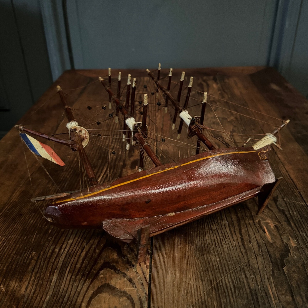 Maquette de bateau français trois-mâts XIXe Cancale-photo-5