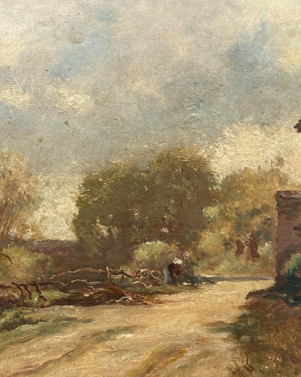 Huile sur panneau François-Edouard Bournichon Basse-Goulaine fin XIXe-photo-3