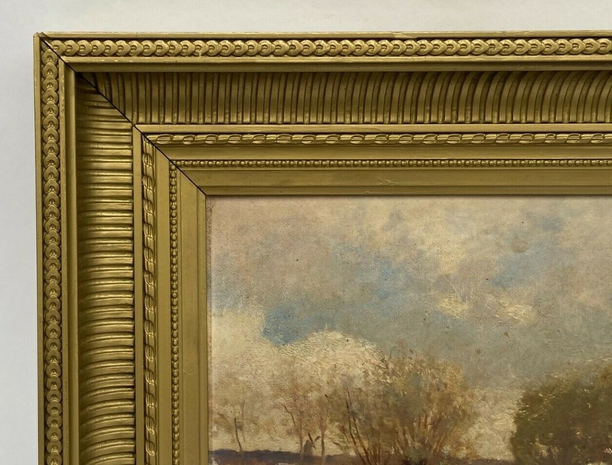 Huile sur panneau François-Edouard Bournichon Basse-Goulaine fin XIXe-photo-4