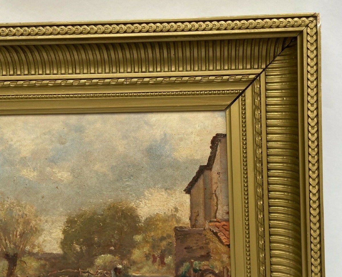 Huile sur panneau François-Edouard Bournichon Basse-Goulaine fin XIXe-photo-1
