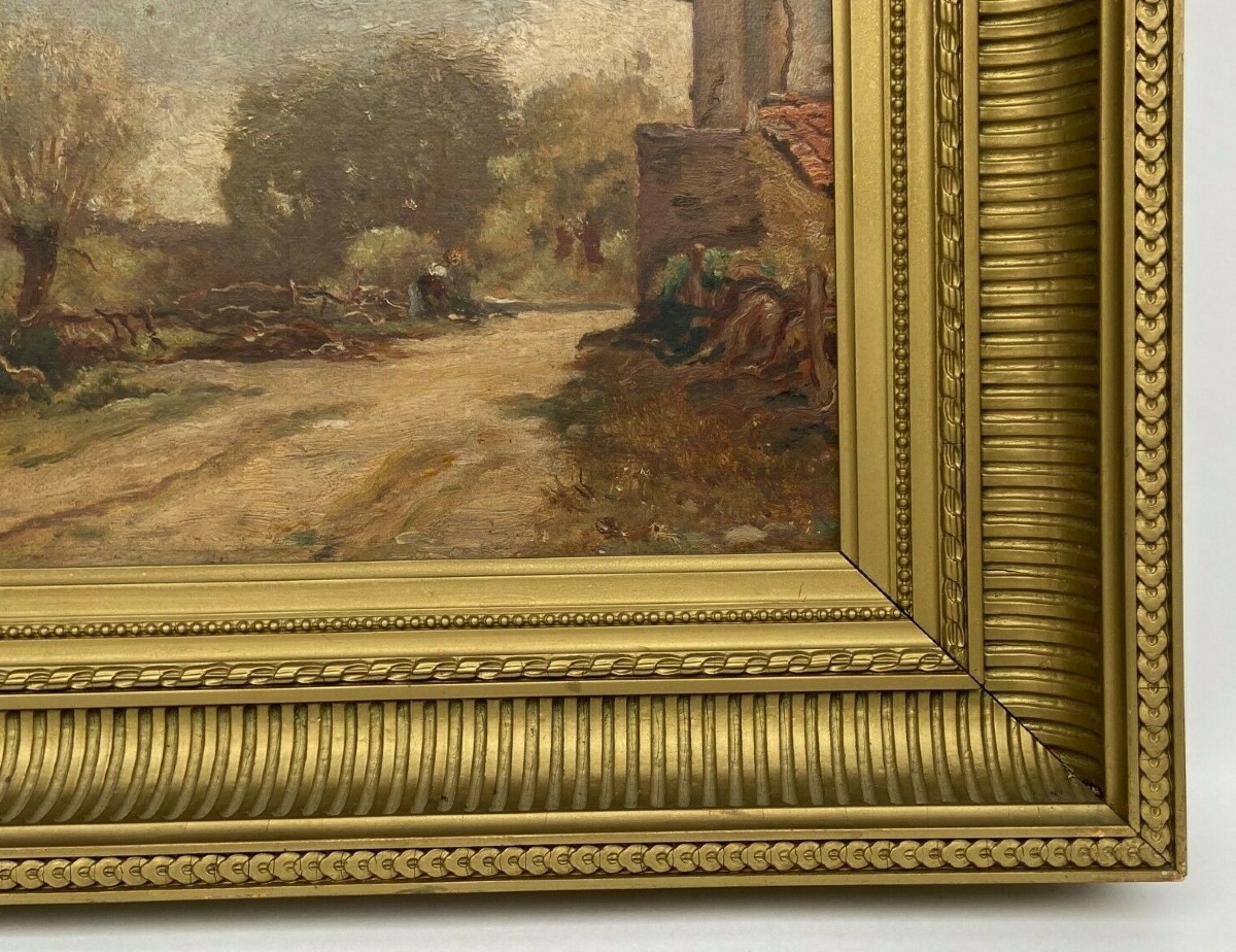 Huile sur panneau François-Edouard Bournichon Basse-Goulaine fin XIXe-photo-3