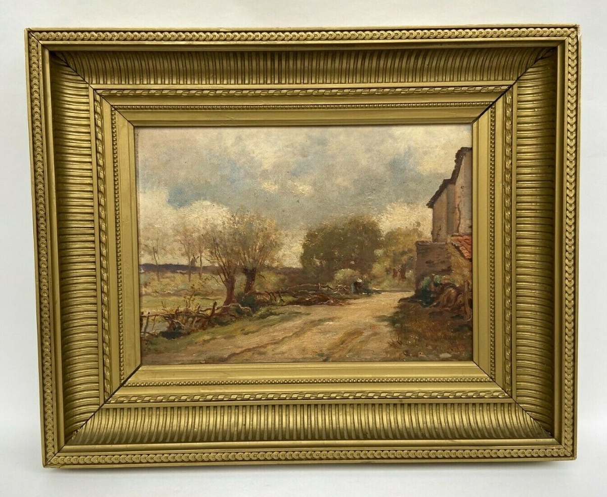 Huile sur panneau François-Edouard Bournichon Basse-Goulaine fin XIXe