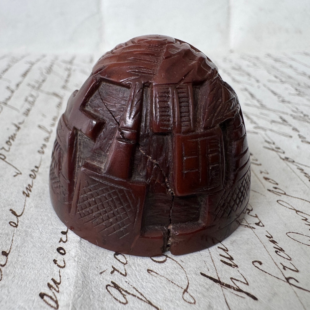 Egg Or Rosary Case Made Of Corozo, Carved In The Round -photo-7