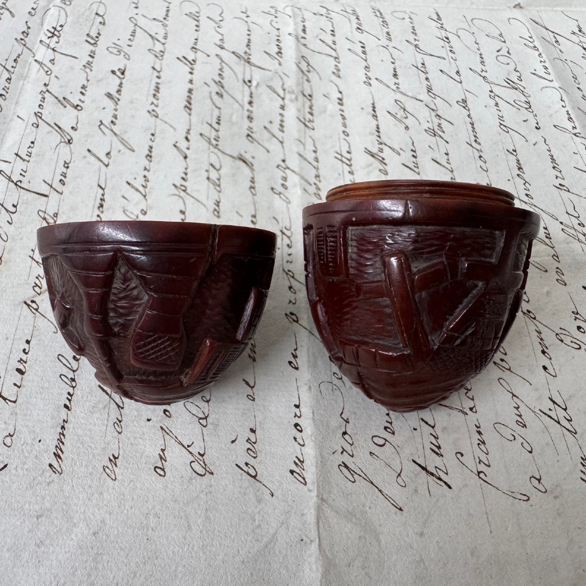 Egg Or Rosary Case Made Of Corozo, Carved In The Round -photo-8