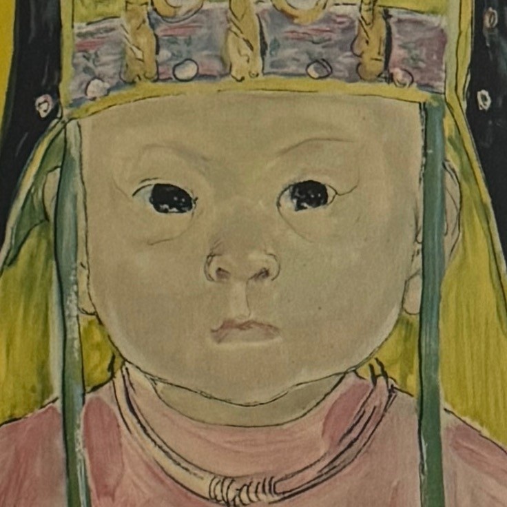 Lithographie par Marie-Antoinette Boullard-Devé enfant au bonnet -photo-4