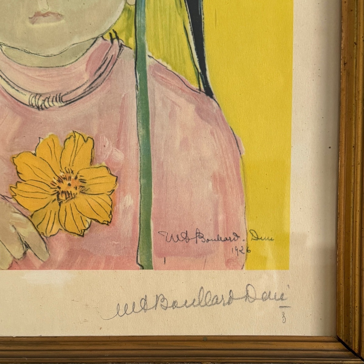 Lithographie par Marie-Antoinette Boullard-Devé enfant au bonnet -photo-1