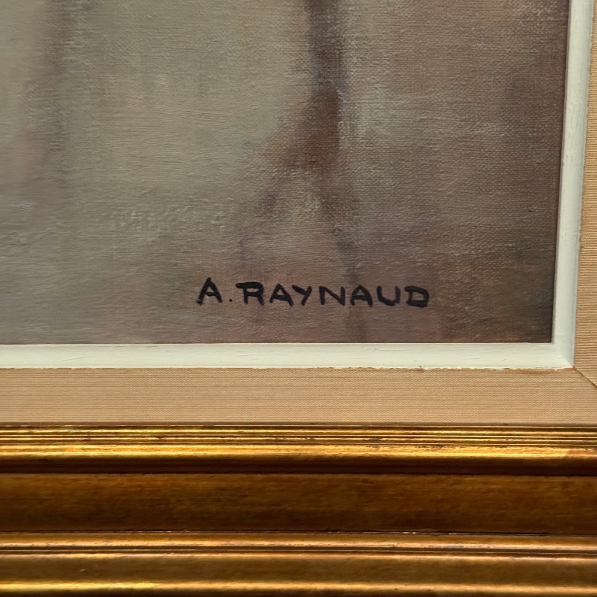 Huile sur toile par A. Raynaud paysage poitevin XXe -photo-4