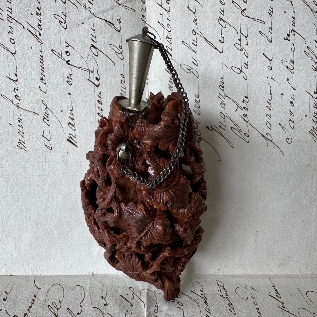 Corozo Snuffbox Decorated With Grape Clusters And An Animal, Late 18th Century-photo-4