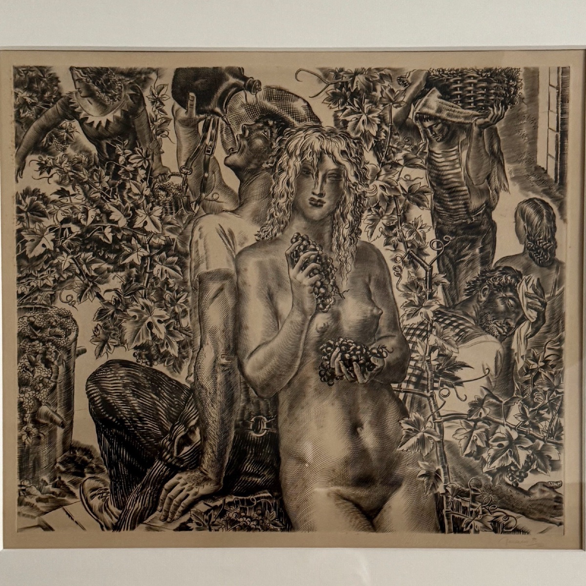 Lithographie originale par Albert Decaris la vigne et le vigneron-photo-3