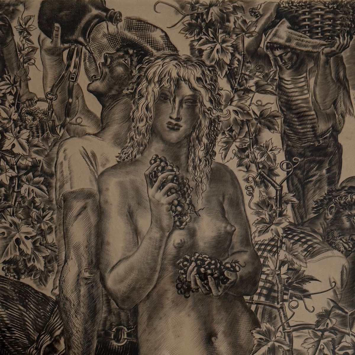Lithographie originale par Albert Decaris la vigne et le vigneron-photo-4