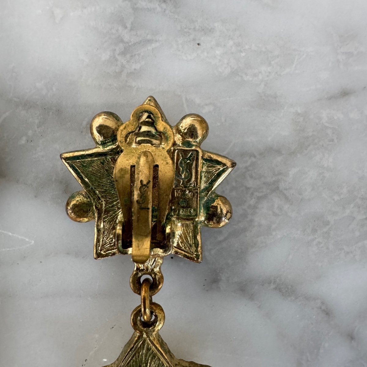 Pair Of Star-shaped Yves Saint Laurent Earrings-photo-4