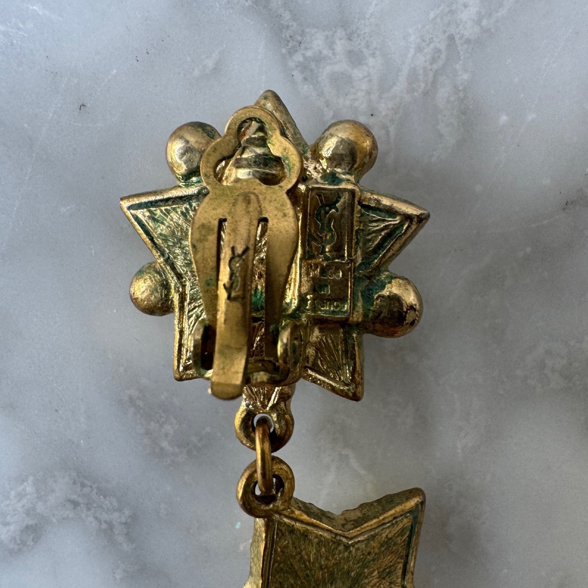 Pair Of Star-shaped Yves Saint Laurent Earrings-photo-2