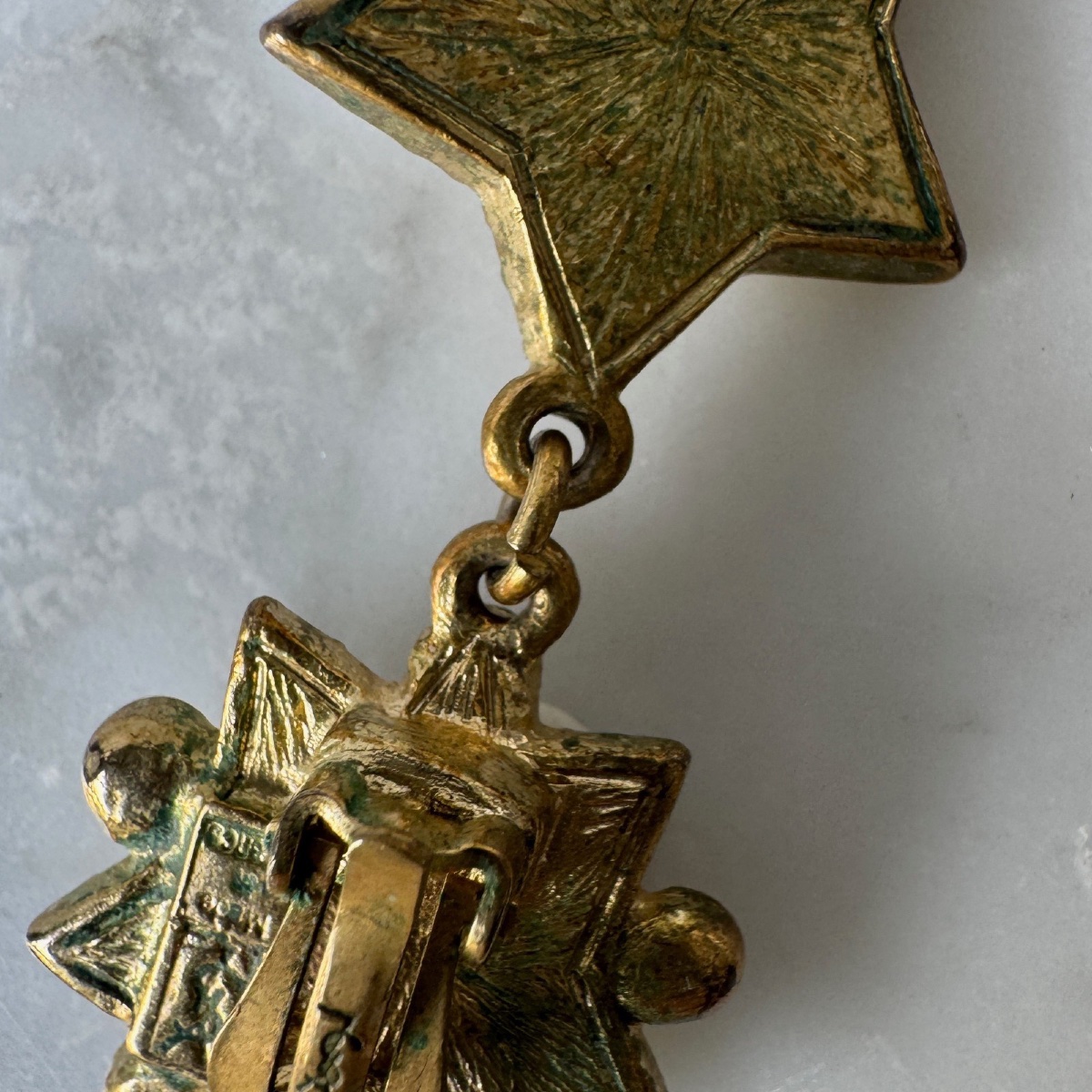 Pair Of Star-shaped Yves Saint Laurent Earrings-photo-4