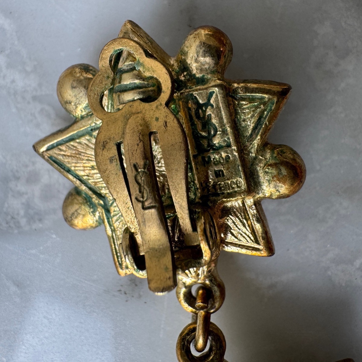 Pair Of Star-shaped Yves Saint Laurent Earrings-photo-7