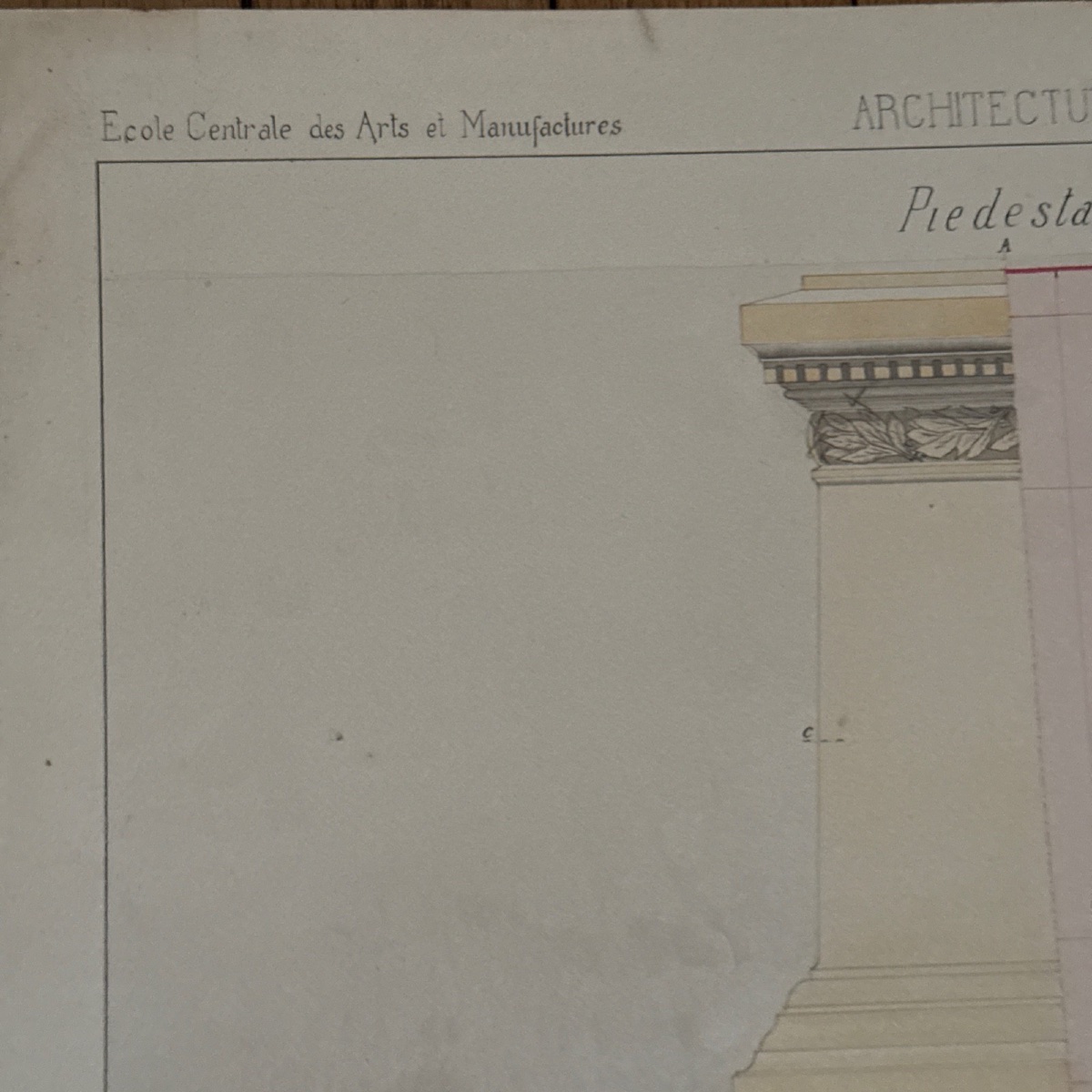 Architectural Drawing, école Centrale Des Arts Et Manufacture, 20th Century, J. Roche -photo-4