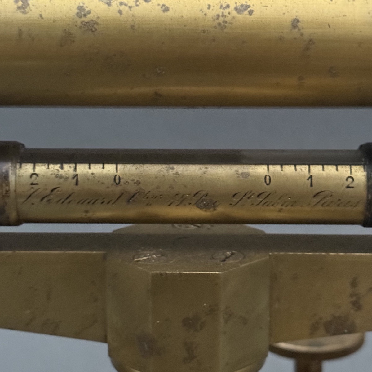 Antique Surveyor's Level With A Sighting Tube; 19th-century Surveying Instrument-photo-2