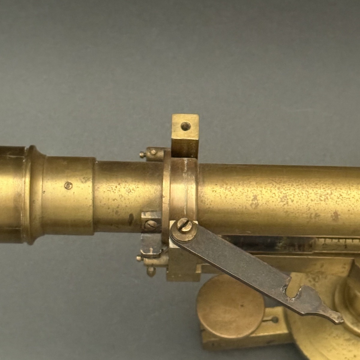 Antique Surveyor's Level With A Sighting Tube; 19th-century Surveying Instrument-photo-3