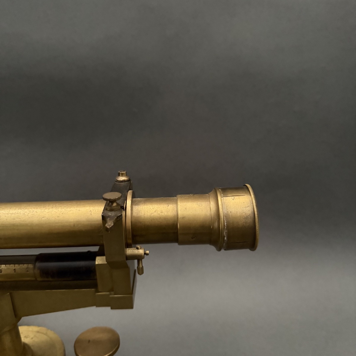 Antique Surveyor's Level With A Sighting Tube; 19th-century Surveying Instrument-photo-7