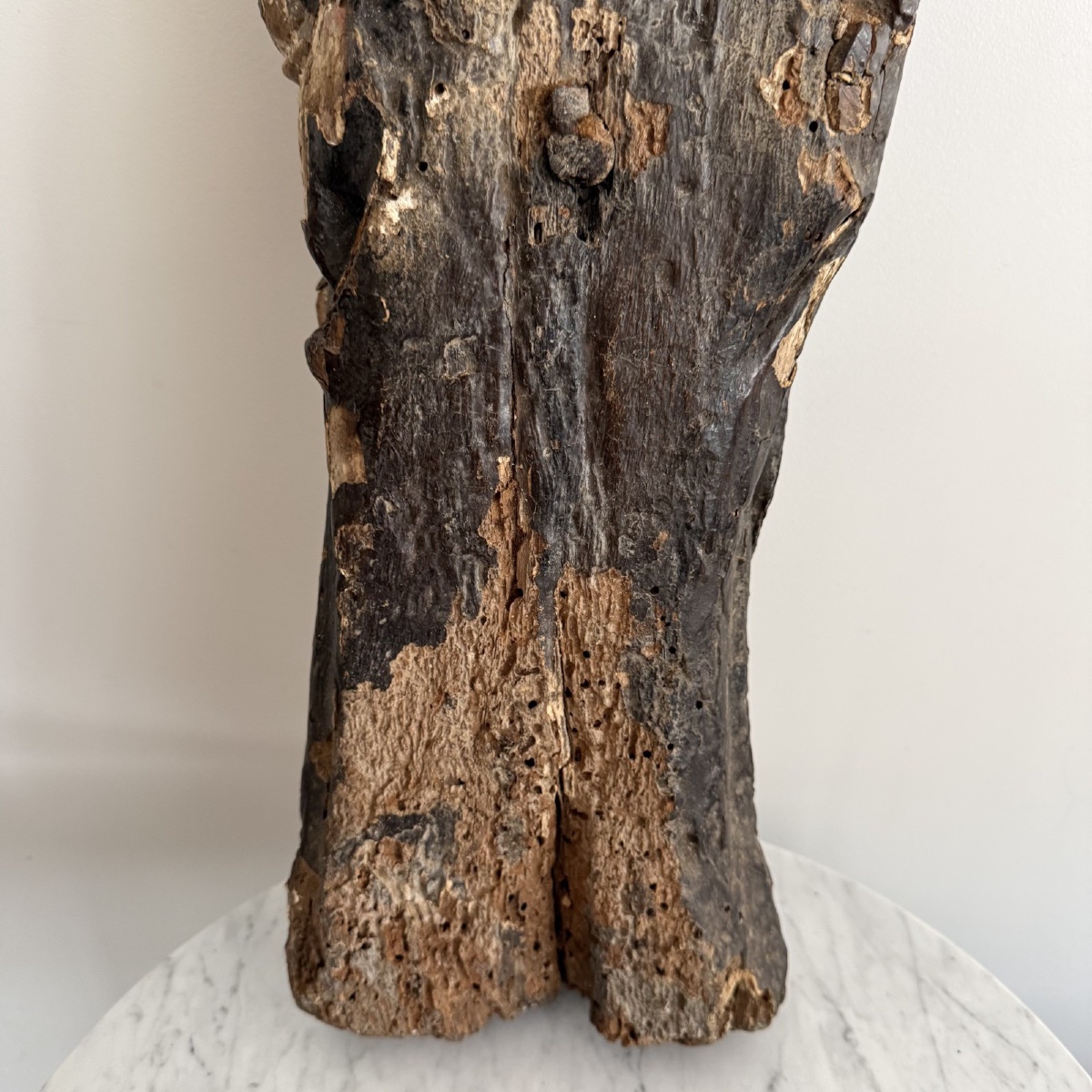 Vierge en bois sculpté XIVe polychromie d'origine-photo-6