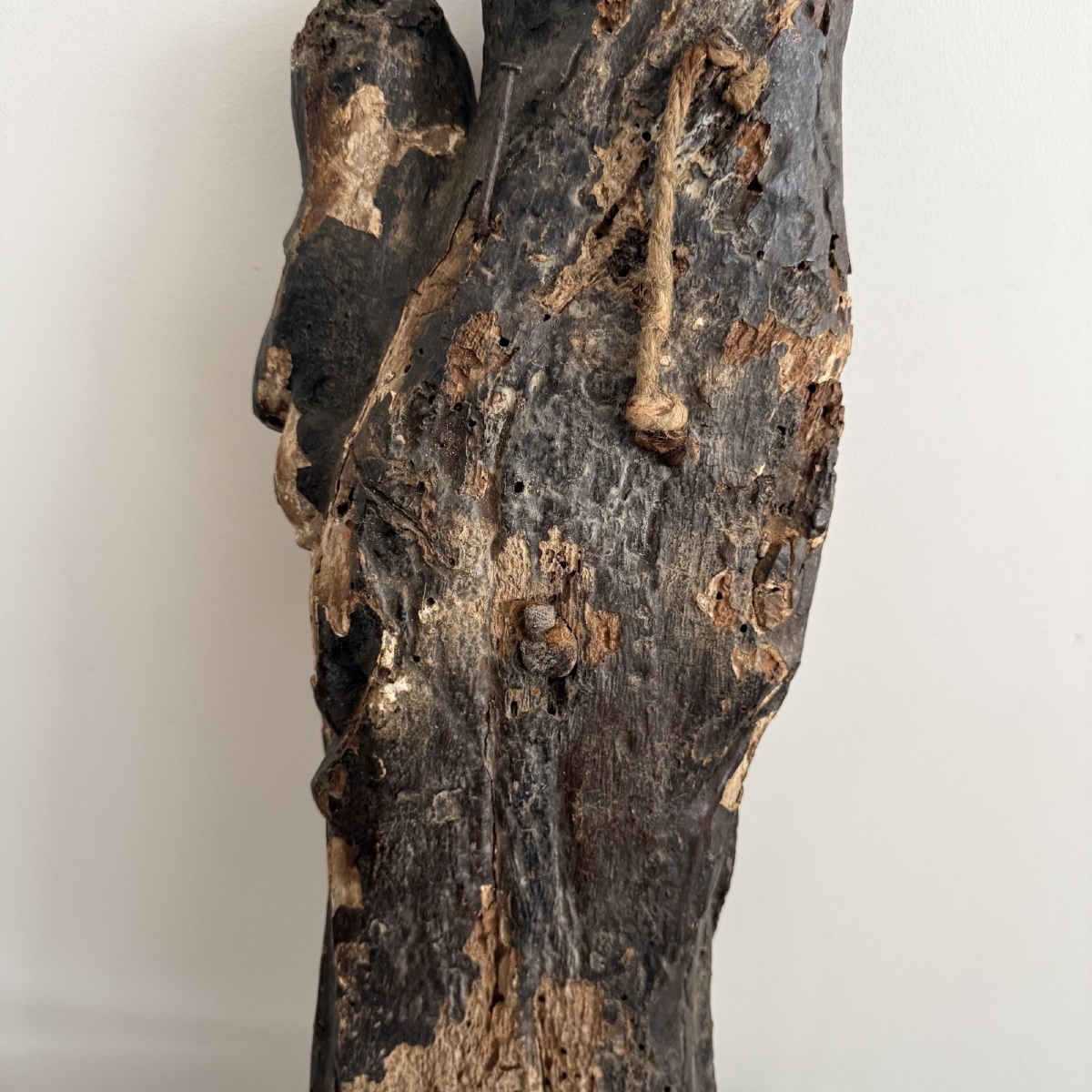 Vierge en bois sculpté XIVe polychromie d'origine-photo-7