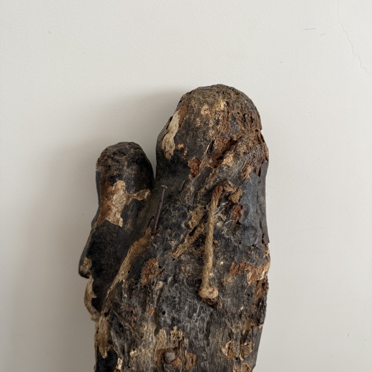 Vierge en bois sculpté XIVe polychromie d'origine-photo-8