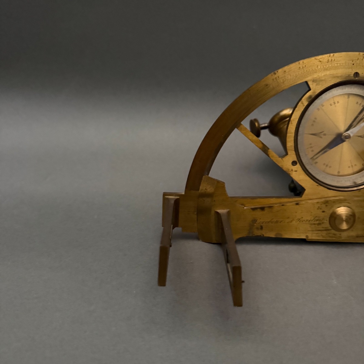 Antique Graphometer With Compass Or Surveying Instrument – 19th Century -photo-4
