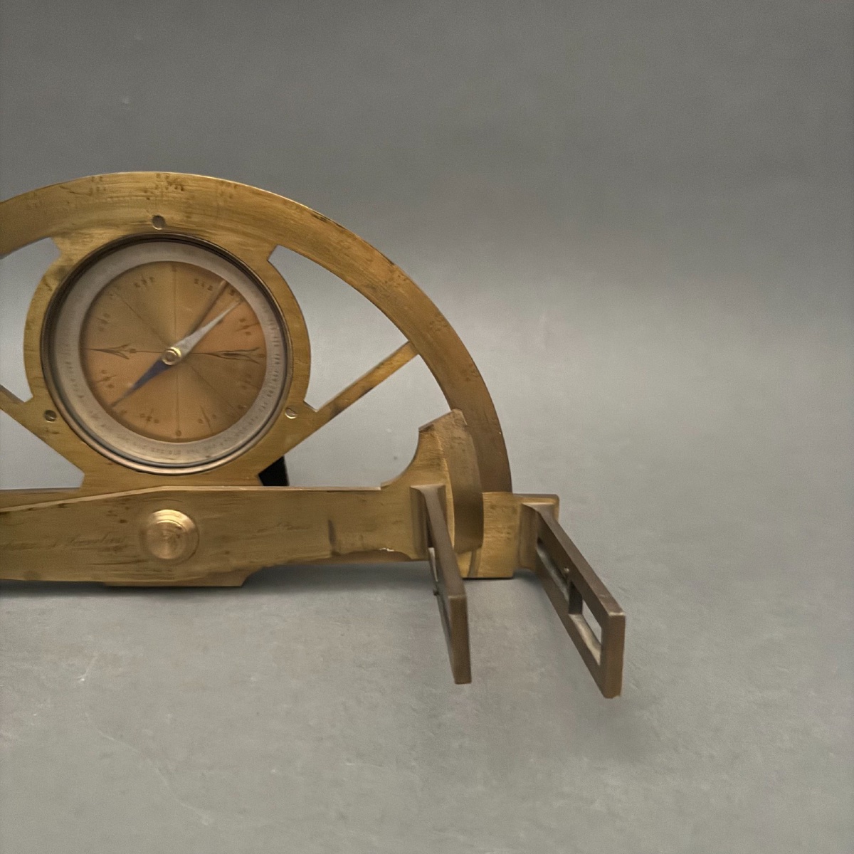 Antique Graphometer With Compass Or Surveying Instrument – 19th Century -photo-1